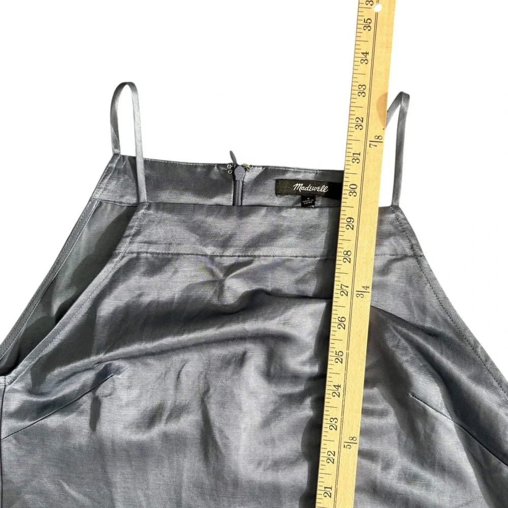 Madewell Gray Slip Dress Spaghetti Strap Square‎ Neck Mini A Line Size 8